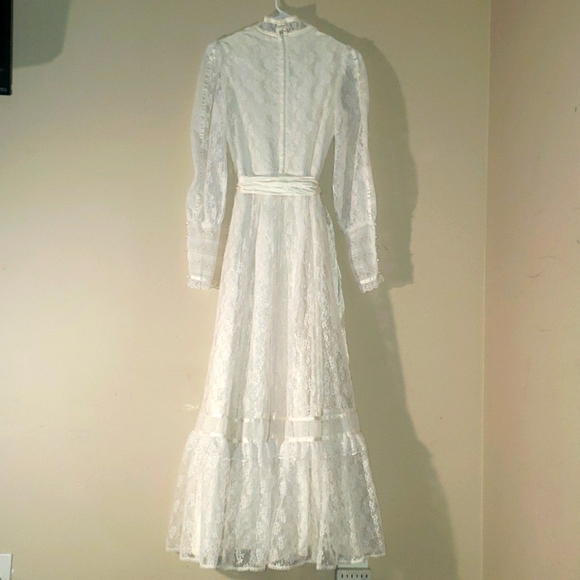 Vintage 70s Gunne Sax by Jessica San Francisco White Floral Lace - Picture 16 of 17